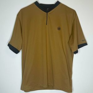 XL Canari Golden Brown Wheat Harvest - Black SS 1/4 Zip Cycling Top